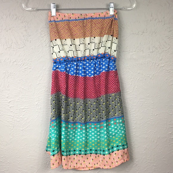 O'Neill Colorful Patterned Strapless Mini Dress - Picture 7 of 14